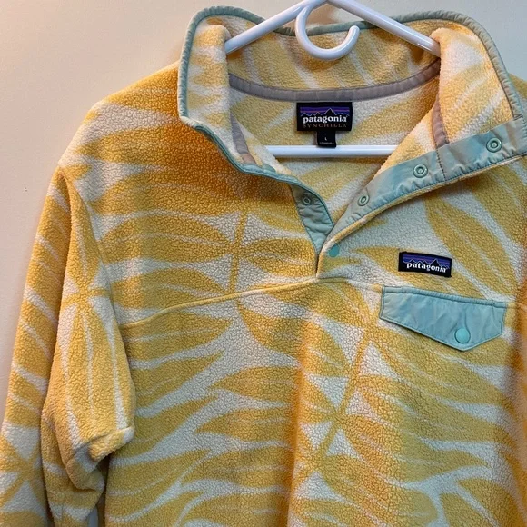 Patagonia Synchilla Yellow and Cream Pullover Size Large - Picture 5 of 8